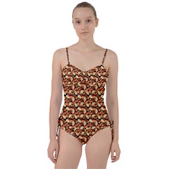 Autumn Leaves Orange Pattern Sweetheart Tankini Set by designsbymallika