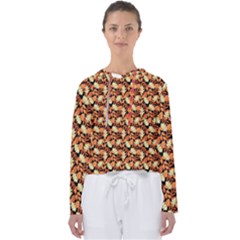 Autumn Leaves Orange Pattern Women s Slouchy Sweat