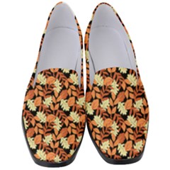 Autumn Leaves Orange Pattern Women s Classic Loafer Heels by designsbymallika