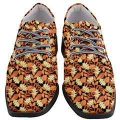 Autumn Leaves Orange Pattern Women Heeled Oxford Shoes by designsbymallika