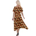 Autumn Leaves Orange Pattern Cross Front Sharkbite Hem Maxi Dress View2