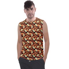 Autumn Leaves Orange Pattern Men s Regular Tank Top by designsbymallika