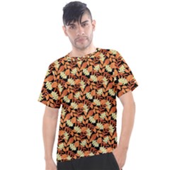 Autumn Leaves Orange Pattern Men s Sport Top by designsbymallika