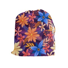 Colourful Print 5 Drawstring Pouch (xl) by designsbymallika