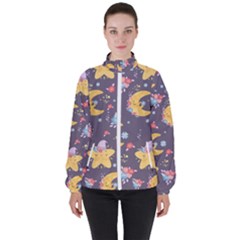 Goodnight Women s High Neck Windbreaker by designsbymallika