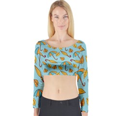 New Season Umbrella Long Sleeve Crop Top by designsbymallika