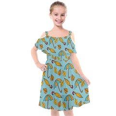 New Season Umbrella Kids  Cut Out Shoulders Chiffon Dress by designsbymallika