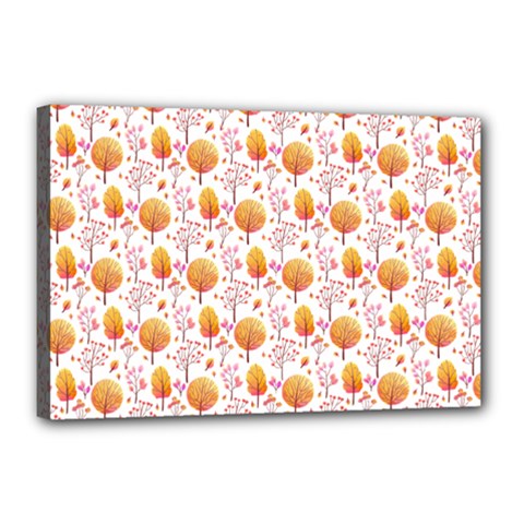 Orange Pink Tree Pattern Canvas 18  X 12  (stretched) by designsbymallika