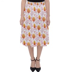 Orange Pink Tree Pattern Classic Midi Skirt by designsbymallika