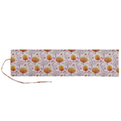 Orange Pink Tree Pattern Roll Up Canvas Pencil Holder (l) by designsbymallika