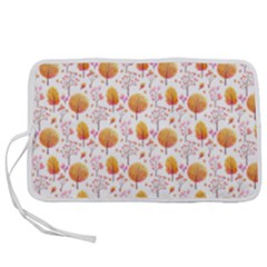 Orange Pink Tree Pattern Pen Storage Case (m) by designsbymallika