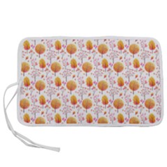 Orange Pink Tree Pattern Pen Storage Case (l) by designsbymallika