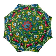 Cartoon Pattern Golf Umbrellas by designsbymallika