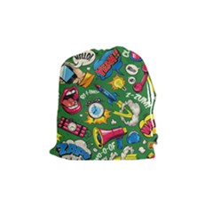 Cartoon Pattern Drawstring Pouch (medium) by designsbymallika