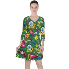 Cartoon Pattern Ruffle Dress by designsbymallika