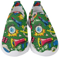 Cartoon Pattern Kids  Slip On Sneakers by designsbymallika