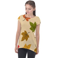 Autumn Leaves Cap Sleeve High Low Top by DithersDesigns