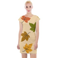 Autumn Leaves Cap Sleeve Bodycon Dress by DithersDesigns