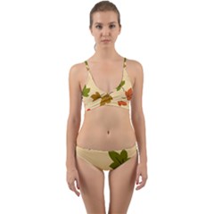 Autumn Leaves Wrap Around Bikini Set