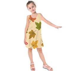 Autumn Leaves Kids  Sleeveless Dress by DithersDesigns