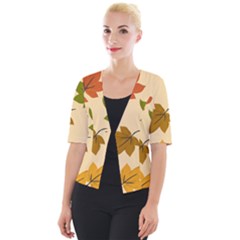 Autumn Leaves Cropped Button Cardigan