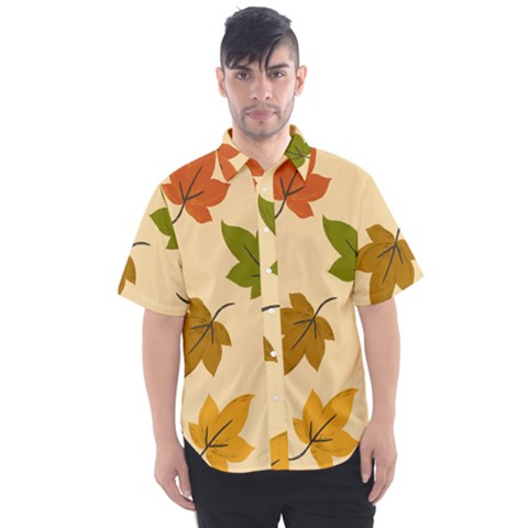 Autumn Leaves Men s Short Sleeve Shirt by DithersDesigns