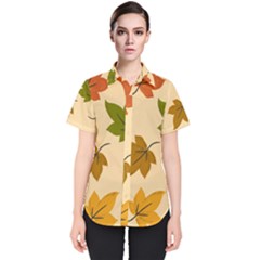 Autumn Leaves Women s Short Sleeve Shirt