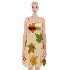 Autumn Leaves Spaghetti Strap Velvet Dress by DithersDesigns