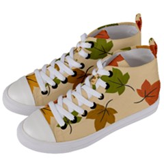 Autumn Leaves Women s Mid-top Canvas Sneakers by DithersDesigns