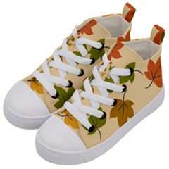 Autumn Leaves Kids  Mid-top Canvas Sneakers by DithersDesigns