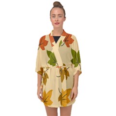 Autumn Leaves Half Sleeve Chiffon Kimono by DithersDesigns