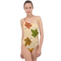 Autumn Leaves Classic One Shoulder Swimsuit View1