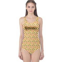 Autumn Leaves Tile One Piece Swimsuit