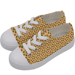 Autumn Leaves Tile Kids  Low Top Canvas Sneakers