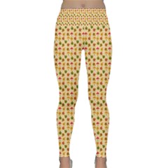 Autumn Leaves Tile Lightweight Velour Classic Yoga Leggings by DithersDesigns