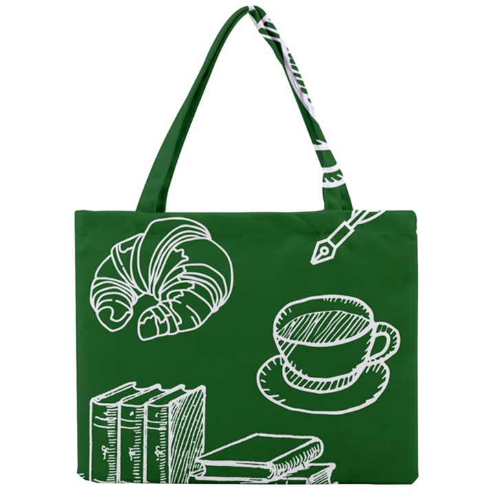 Books And Baked Goods Pattern Mini Tote Bag