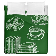 Books And Baked Goods Pattern Duvet Cover Double Side (queen Size) by DithersDesigns