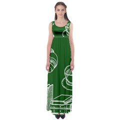 Books And Baked Goods Pattern Empire Waist Maxi Dress