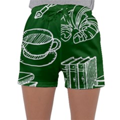 Books And Baked Goods Pattern Sleepwear Shorts by DithersDesigns