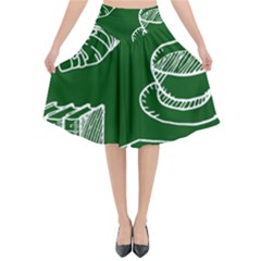 Books And Baked Goods Pattern Flared Midi Skirt by DithersDesigns