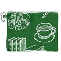 Books And Baked Goods Pattern Canvas Cosmetic Bag (xxl) by DithersDesigns