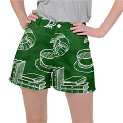 Books And Baked Goods Pattern Ripstop Shorts by DithersDesigns