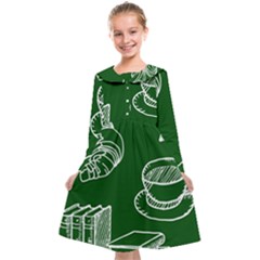 Books And Baked Goods Pattern Kids  Midi Sailor Dress by DithersDesigns