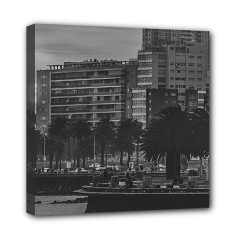 Sunset Coastal Urban Scene, Montevideo, Uruguay Mini Canvas 8  X 8  (stretched)