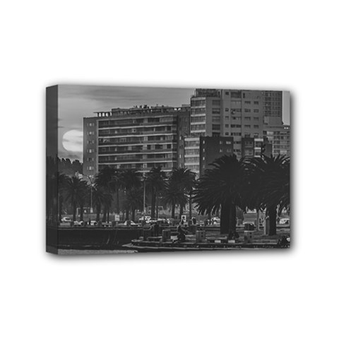 Sunset Coastal Urban Scene, Montevideo, Uruguay Mini Canvas 6  X 4  (stretched) by dflcprintsclothing