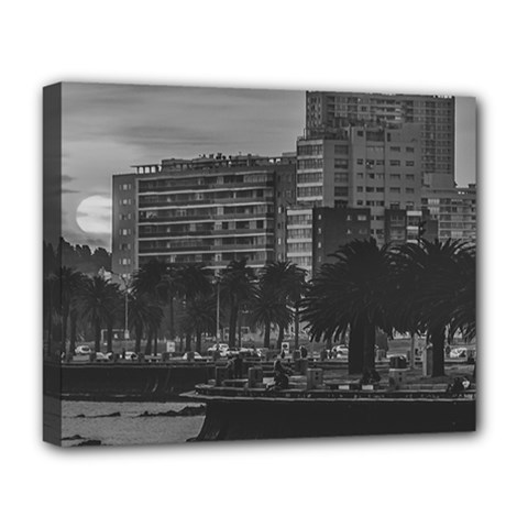 Sunset Coastal Urban Scene, Montevideo, Uruguay Deluxe Canvas 20  X 16  (stretched) by dflcprintsclothing