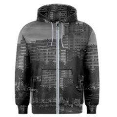 Sunset Coastal Urban Scene, Montevideo, Uruguay Men s Zipper Hoodie by dflcprintsclothing