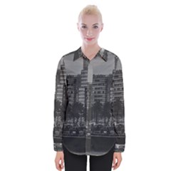 Sunset Coastal Urban Scene, Montevideo, Uruguay Womens Long Sleeve Shirt