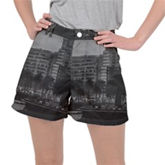 Sunset Coastal Urban Scene, Montevideo, Uruguay Ripstop Shorts by dflcprintsclothing