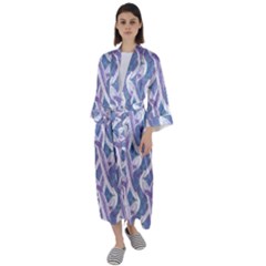 White Peacocks Maxi Satin Kimono